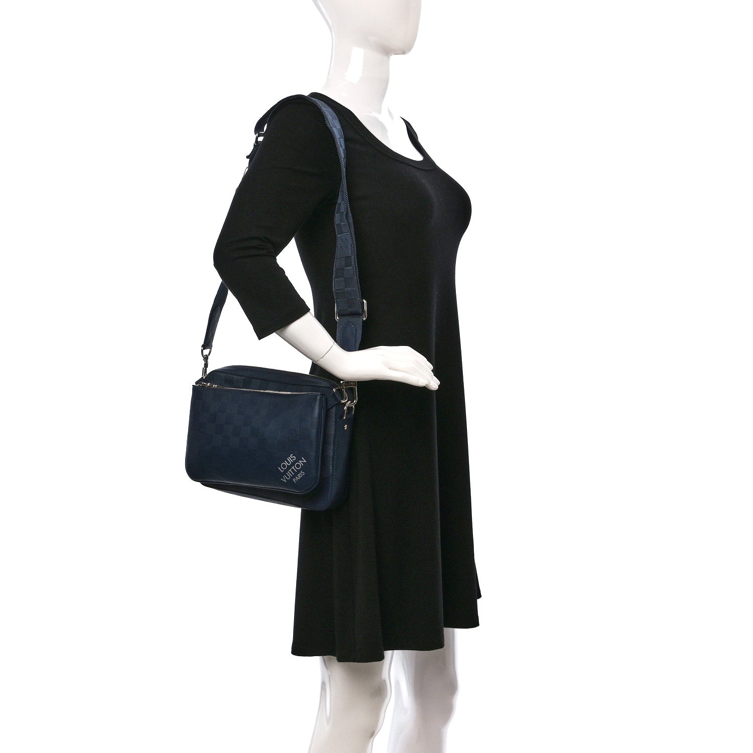 Louis Vuitton Damier Graphite Infini 3D Trio Messenger Blue 2 of 13