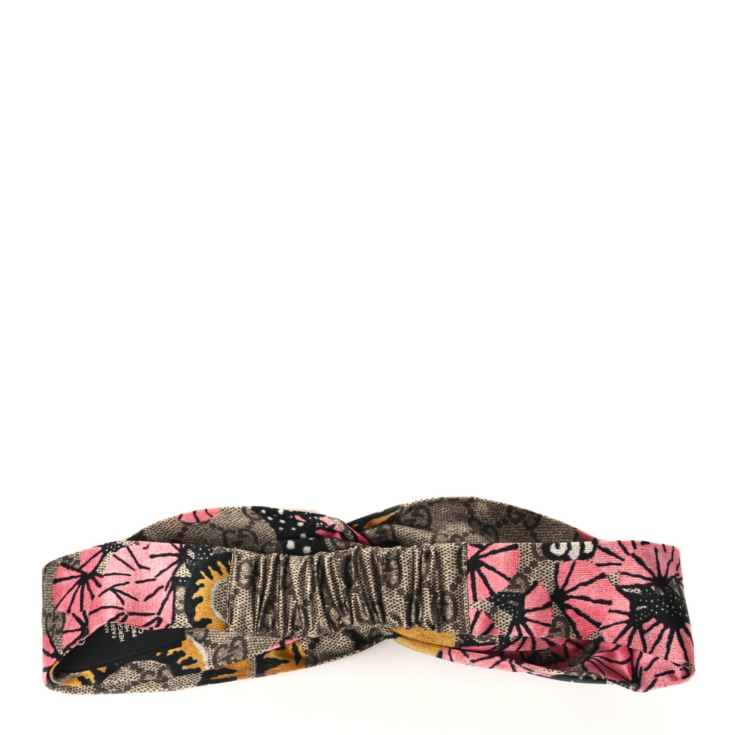 Gucci Silk Monogram Bengal Tiger Print Duchesse Headband Pink 2 of 5