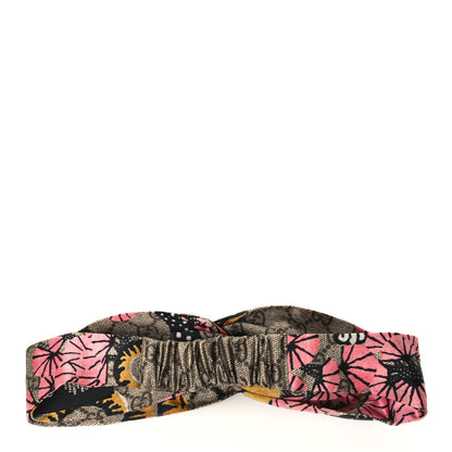 Gucci Silk Monogram Bengal Tiger Print Duchesse Headband Pink 2 of 5