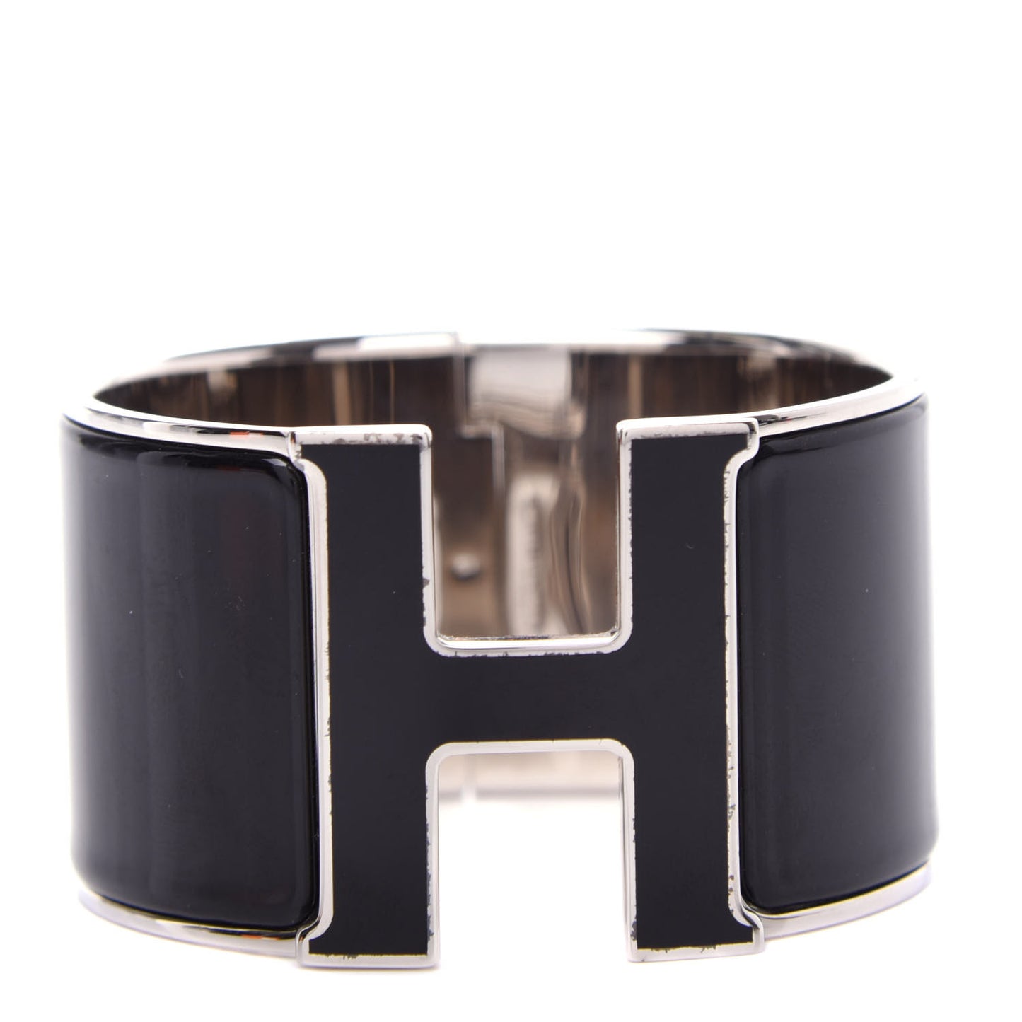 Enamel Extra Wide Clic Clac H Bracelet PM Black