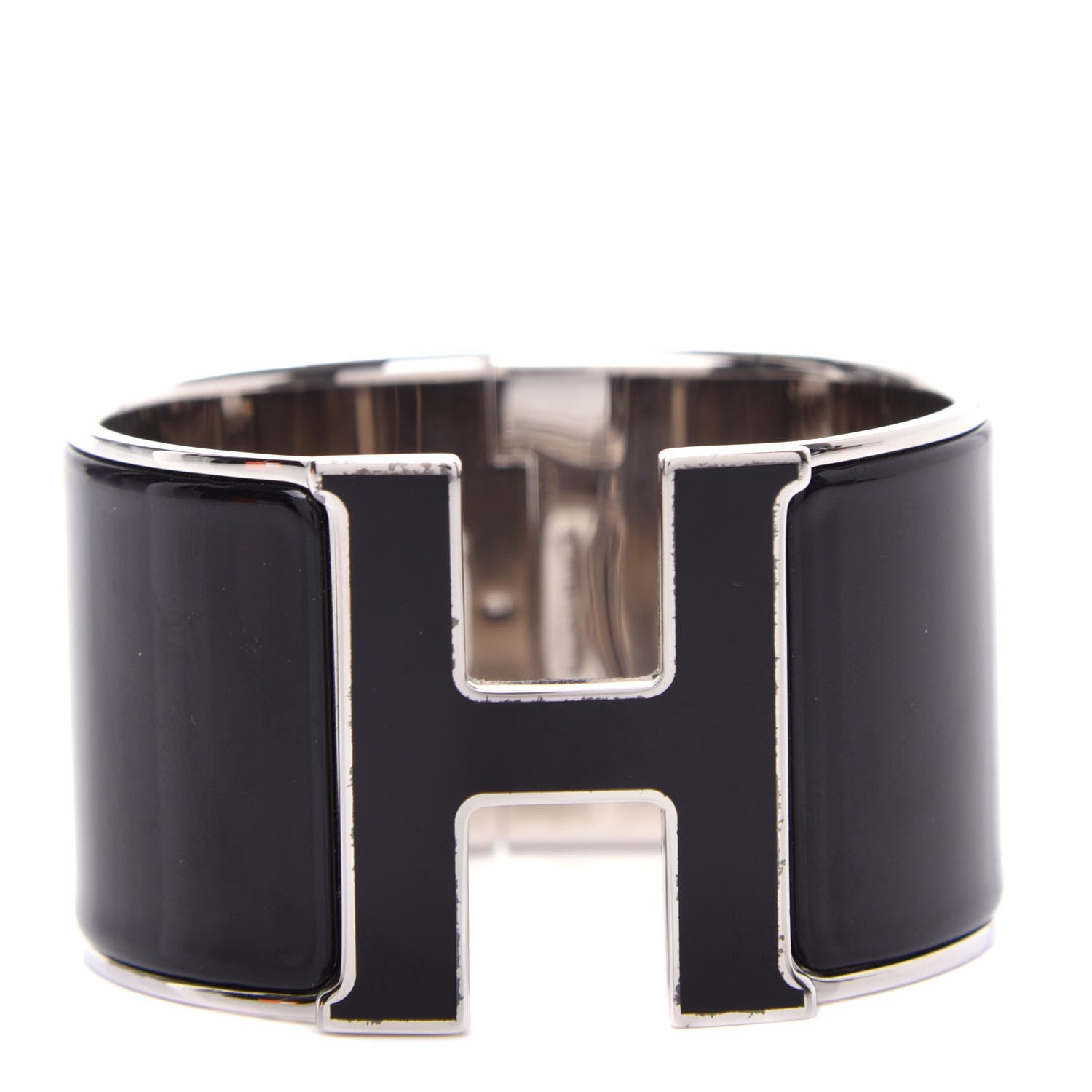 Hermes Enamel Extra Wide Clic Clac H Bracelet PM Black 1 of 5