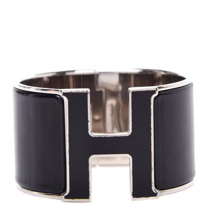 Hermes Enamel Extra Wide Clic Clac H Bracelet PM Black 1 of 5
