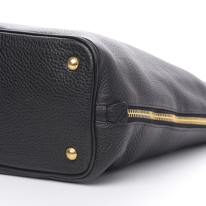 Prada Vitello Daino Side Zip Tote Black 9 of 11