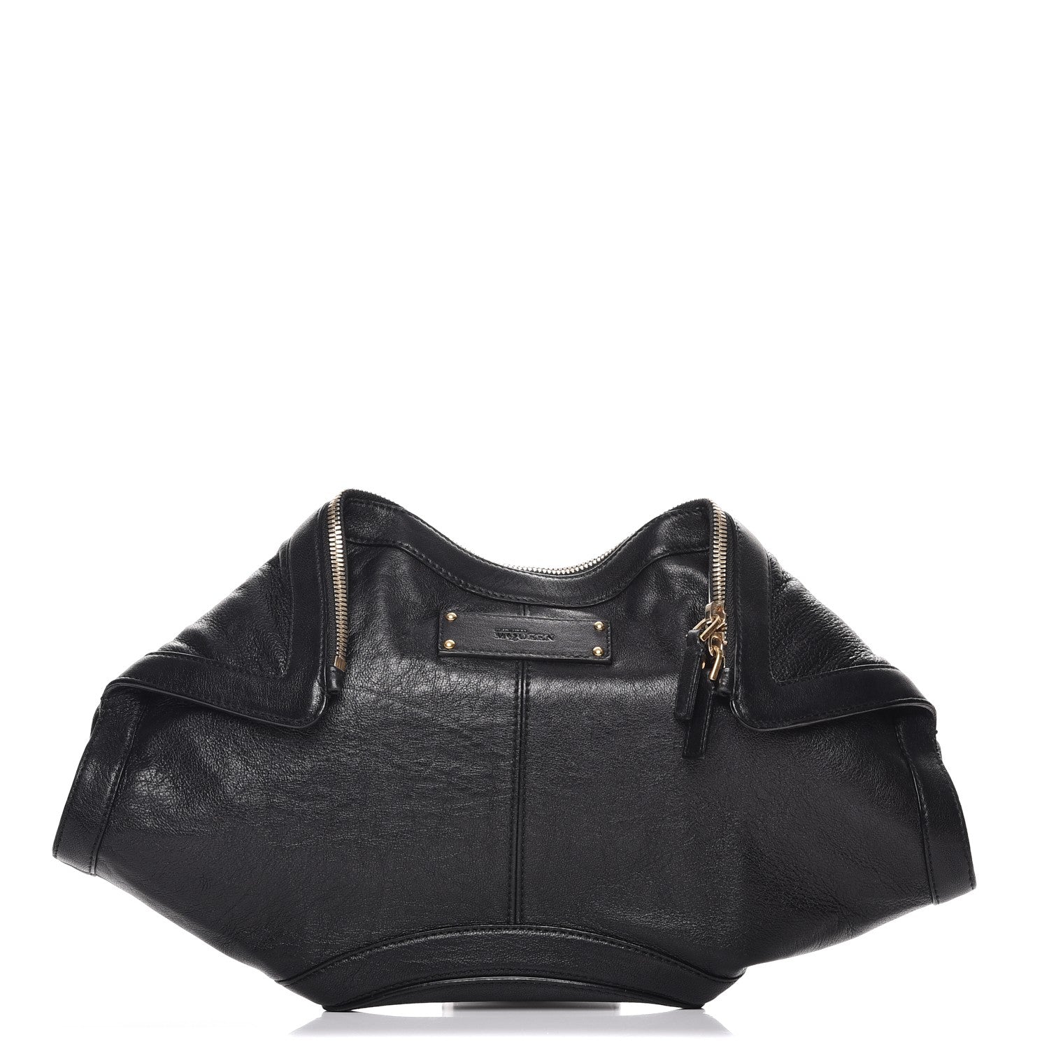 Alexander McQueen Calfskin De Manta Clutch Black 1 of 7