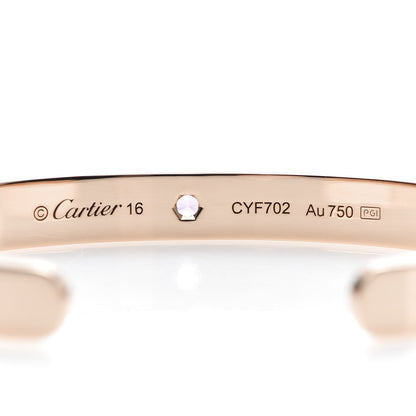 Cartier 18K Pink Gold Pink Sapphire LOVE Cuff Bracelet 16 4 of 5