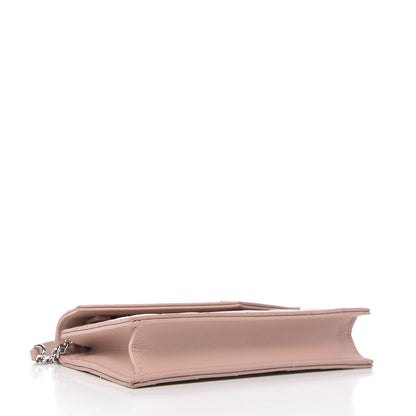 Saint Laurent Grain De Poudre Matelasse Chevron Monogram Envelope Chain Wallet Pale Pink 4 of 9