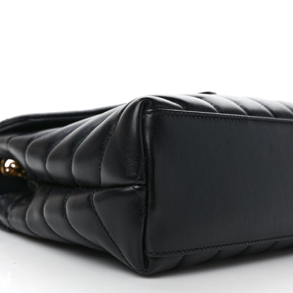 Saint Laurent Calfskin Y Quilted Monogram Small Loulou Chain Satchel Black 9 of 11