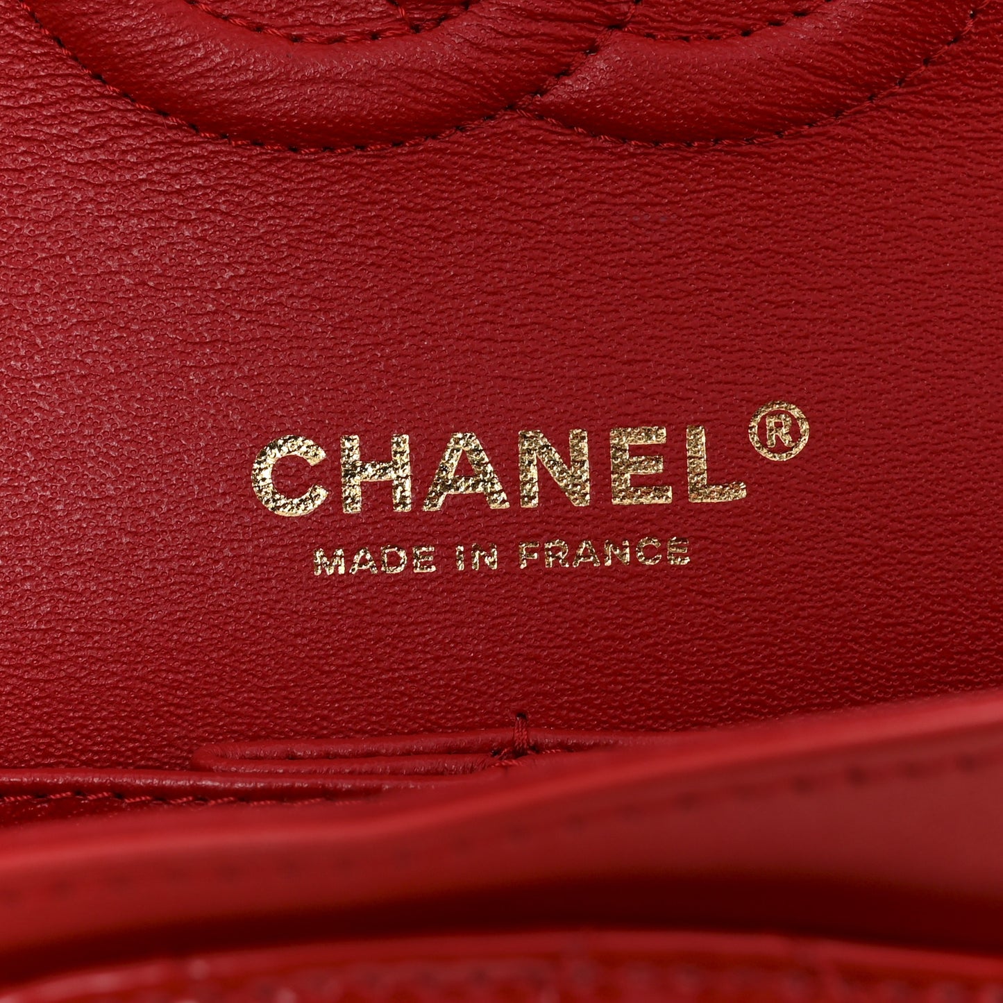 Patent Calfskin Quilted Medium Double Flap Red