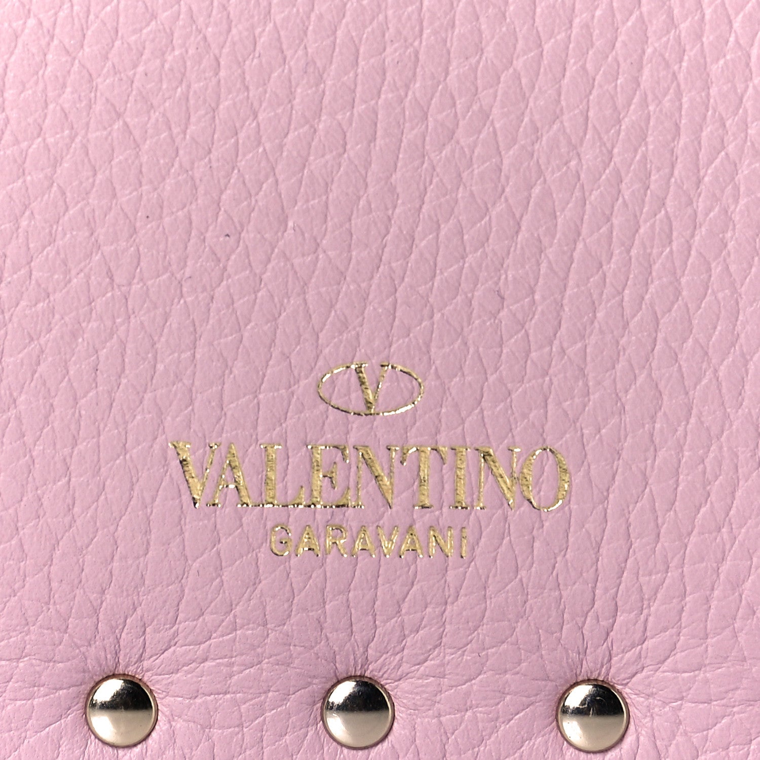 Valentino Garavani Pebbled Calfskin Medium Rockstud Envelope Flat Wristlet Pouch Water Rose 6 of 8