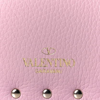 Valentino Garavani Pebbled Calfskin Medium Rockstud Envelope Flat Wristlet Pouch Water Rose 6 of 8