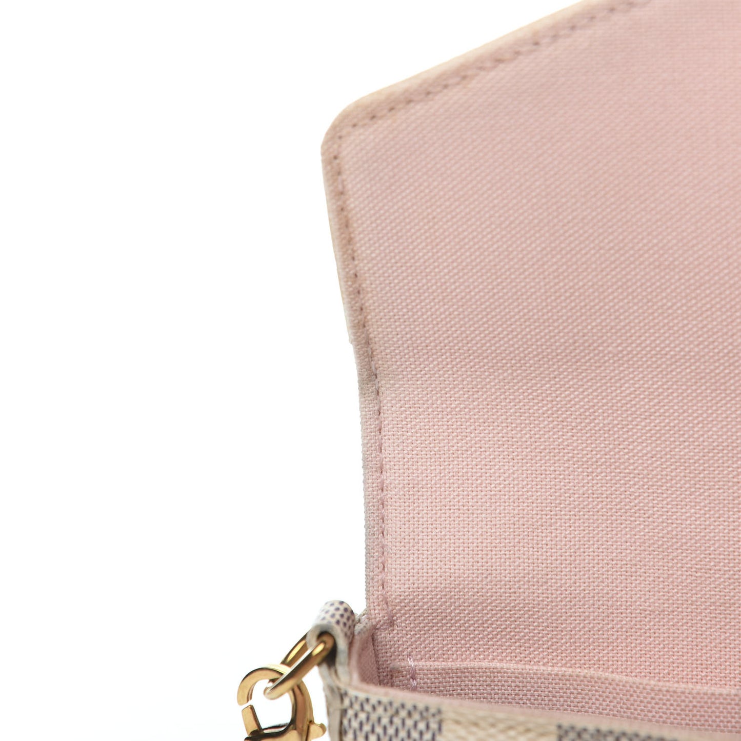 Damier Azur Pochette Felicie Chain Wallet Rose Ballerine