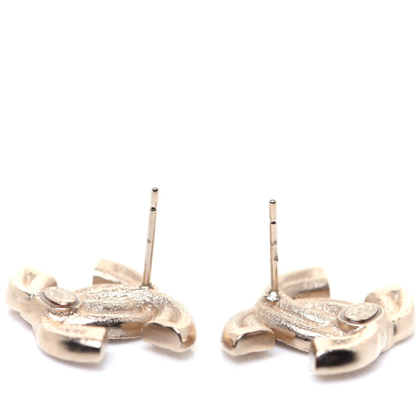 Crystal Double CC Earrings Light Gold