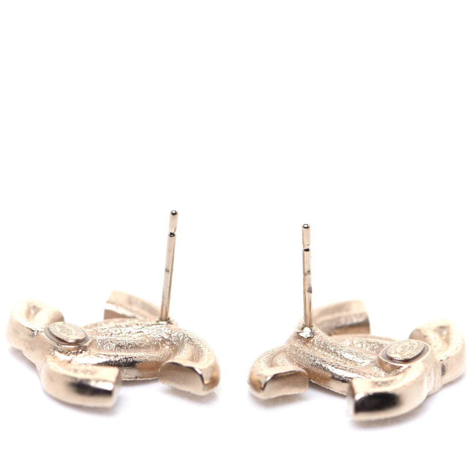 Chanel Crystal Double CC Earrings Light Gold 7 of 7