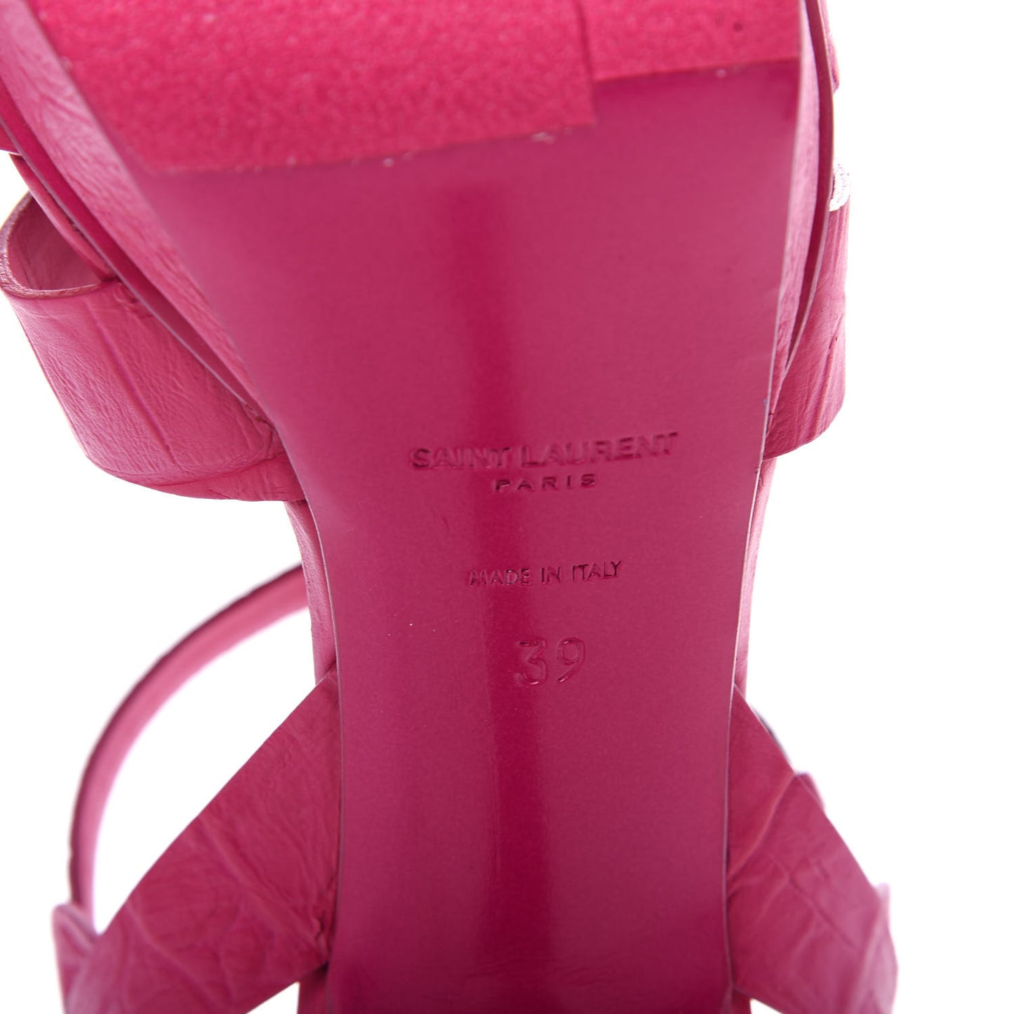 Calfskin Crocodile Embossed Tribute 75 Platform Sandals 39 Bubblegum