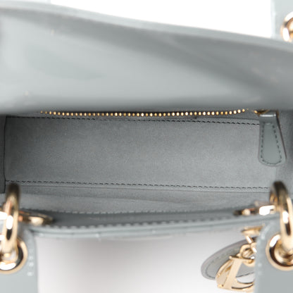 Christian Dior Patent Cannage Mini Lady Dior Grey Stone 5 of 10