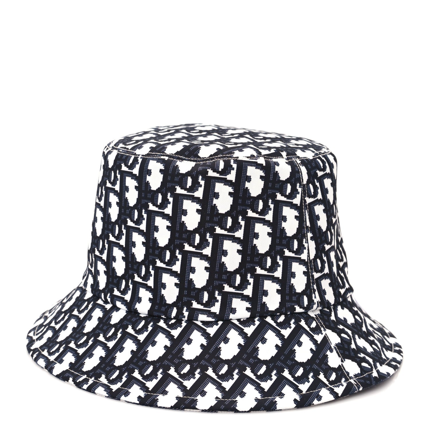 Christian Dior Gingham Reversible Teddy-D Brim Bucket Hat 57 Black White 10 of 14