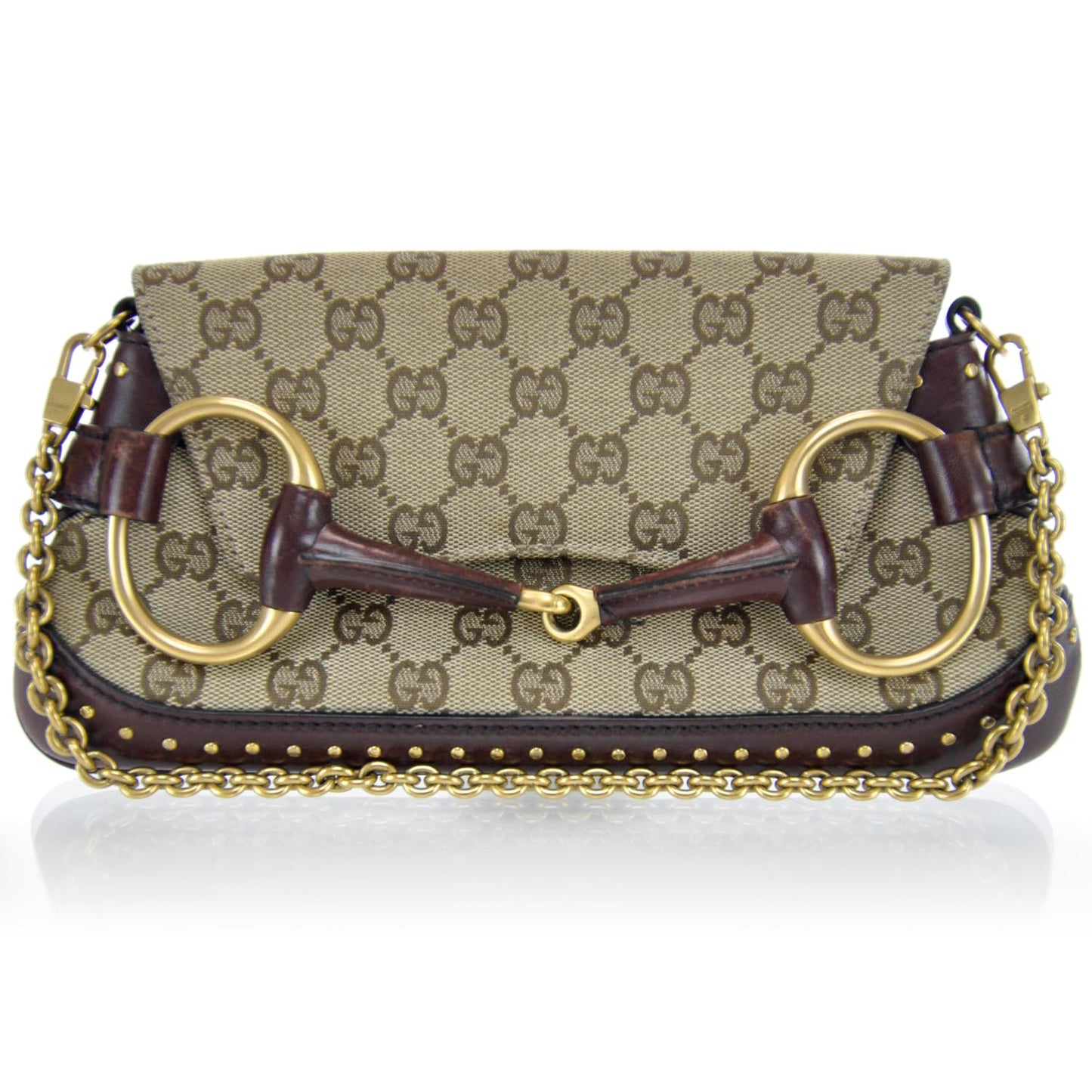 Monogram Studded Horsebit Clutch
