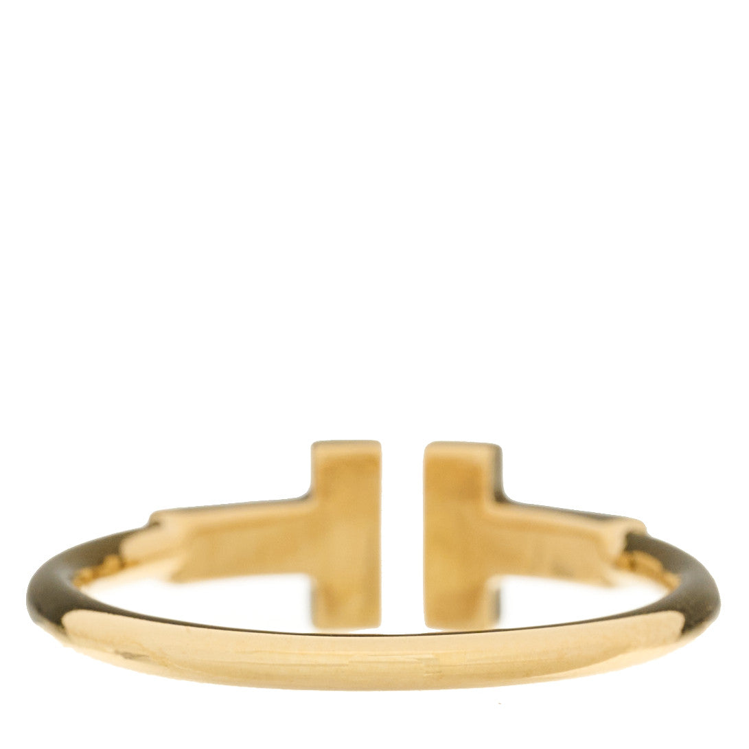 Tiffany 18K Yellow Gold Diamond T Wire Ring 52 6 3 of 5