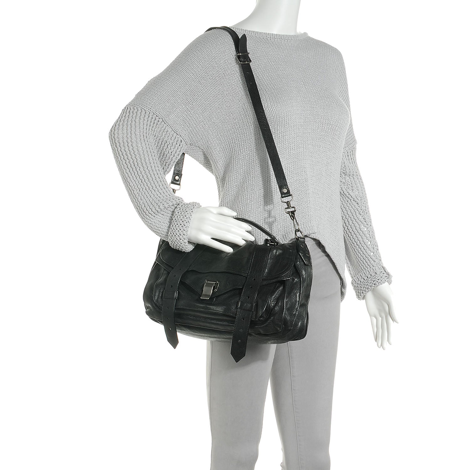 Proenza Schouler Lambskin PS1 Medium Satchel Black 2 of 11