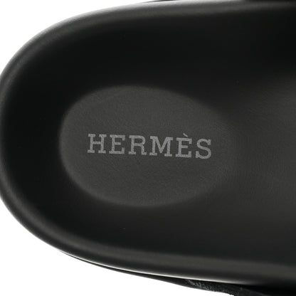Hermes Suede Calfskin Go Mules 39 Black 7 of 9