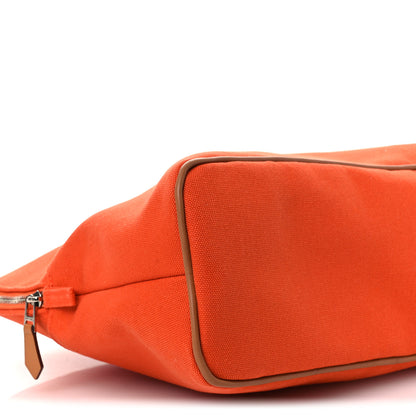 Hermes Cotton Canvas Bolide Travel Cosmetic Pouch Feu 9 of 12