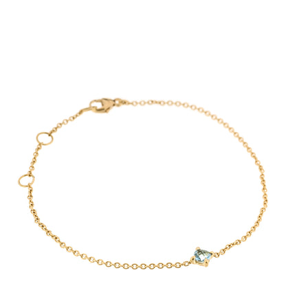 David Yurman 18K Yellow Gold Blue Topaz 4mm Chatelaine Chain Bracelet 1 of 4