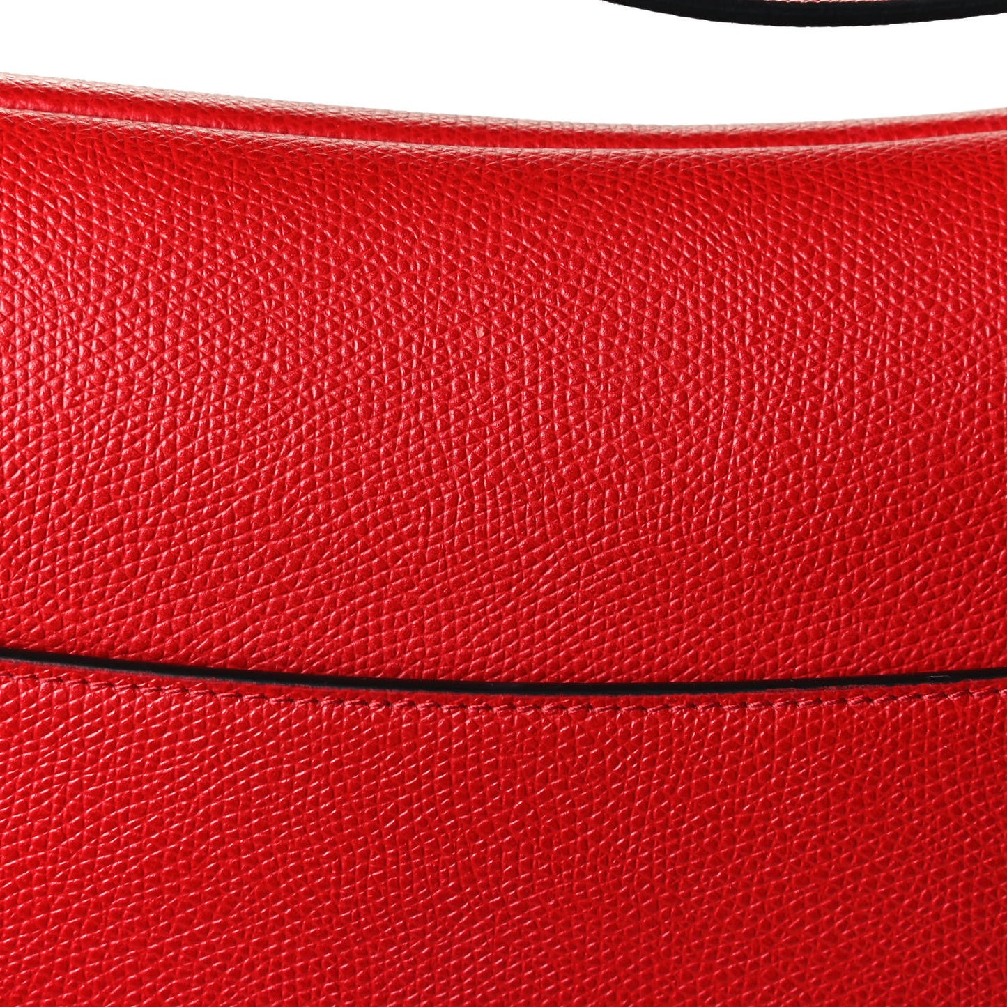 Grained Calfskin Saddle Bag Red