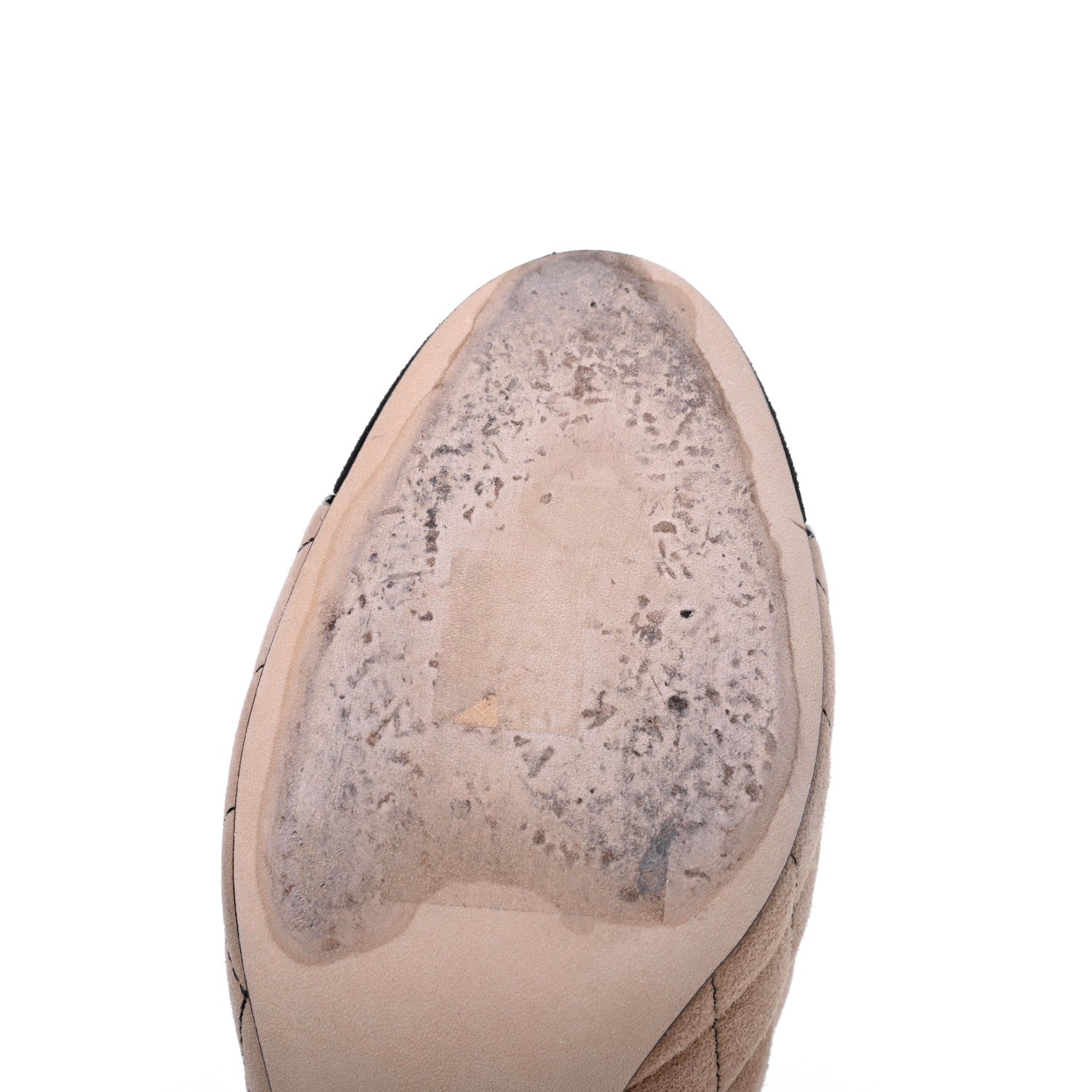 Chanel Suede Quilted Cap Toe Pumps 39 Beige Black 9 of 20