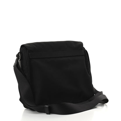Prada Nylon Vela Saffiano Single Buckle Messenger Shoulder Bag Black 3 of 9