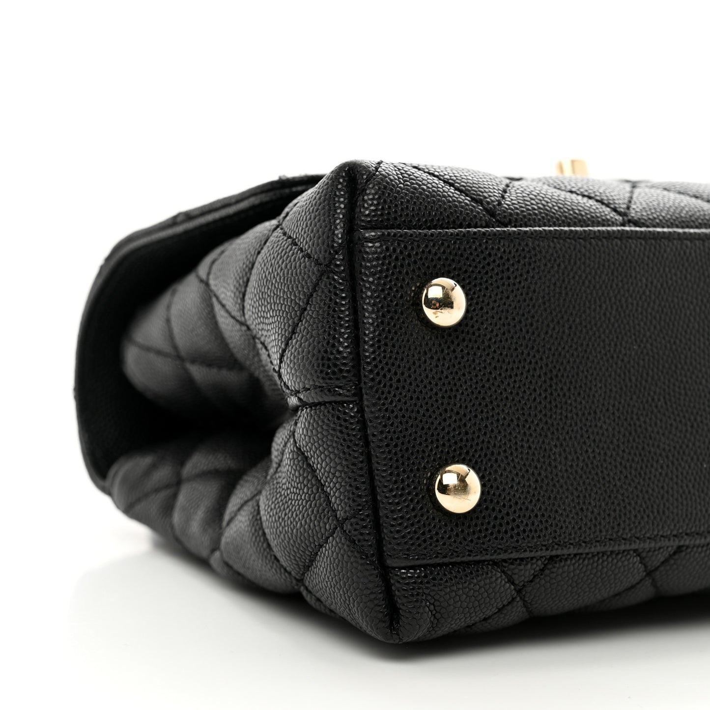 Caviar Quilted Mini Coco Handle Flap Black