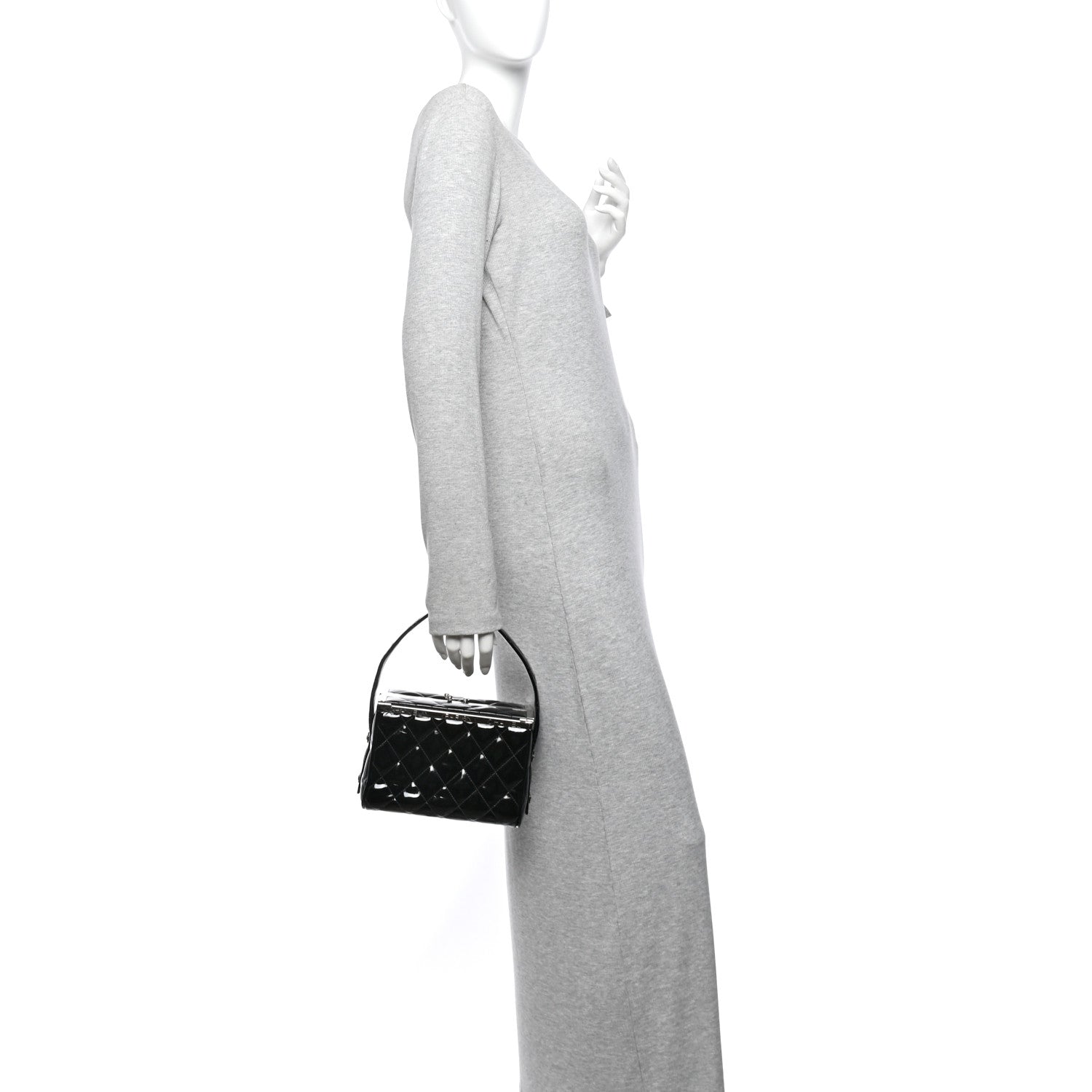 Chanel Patent Quilted Vanity Clutch Black 2 of 11