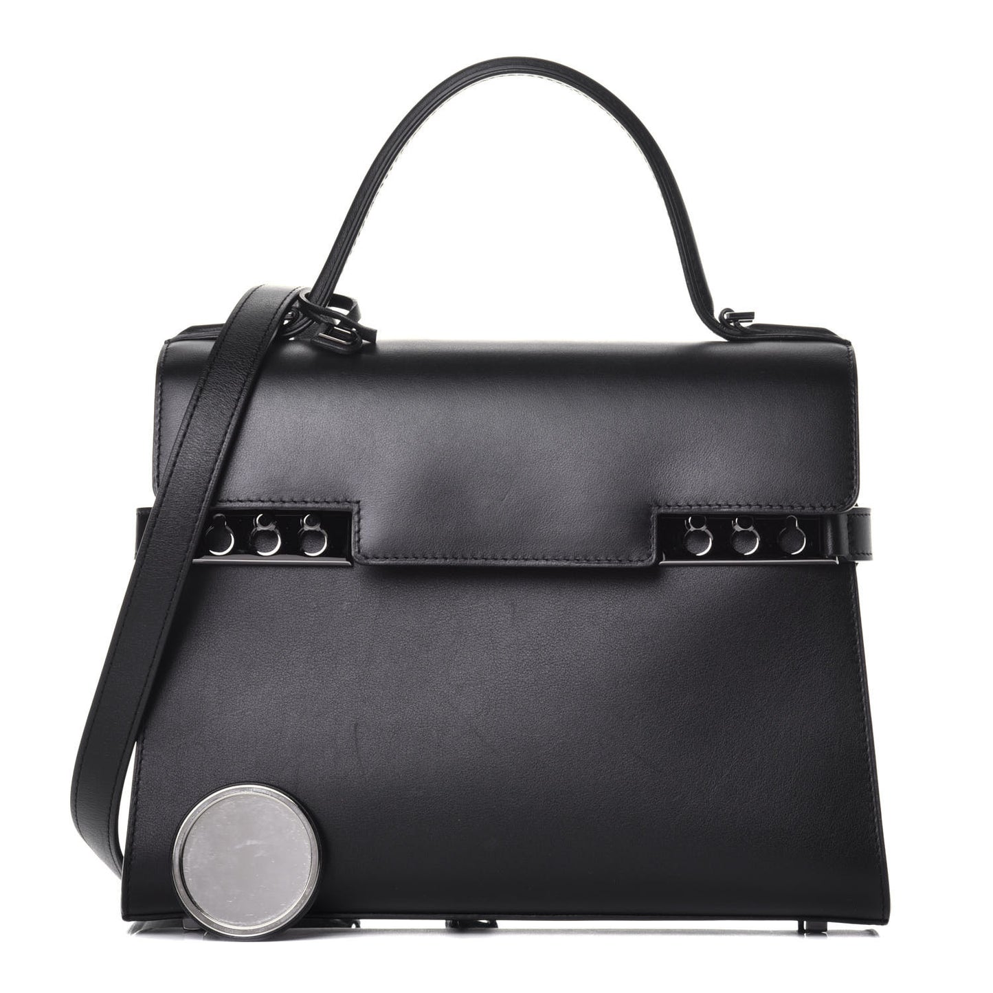 Calfskin MM Tempete Satchel Black