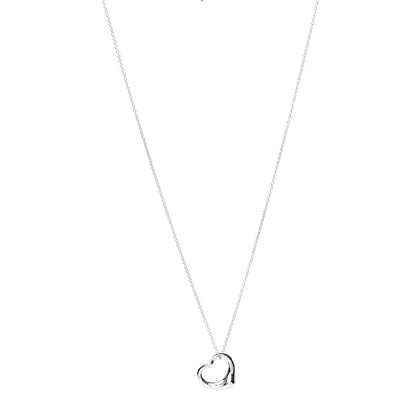 Tiffany Sterling Silver 16mm Elsa Peretti Open Heart Pendant Necklace 1 of 9