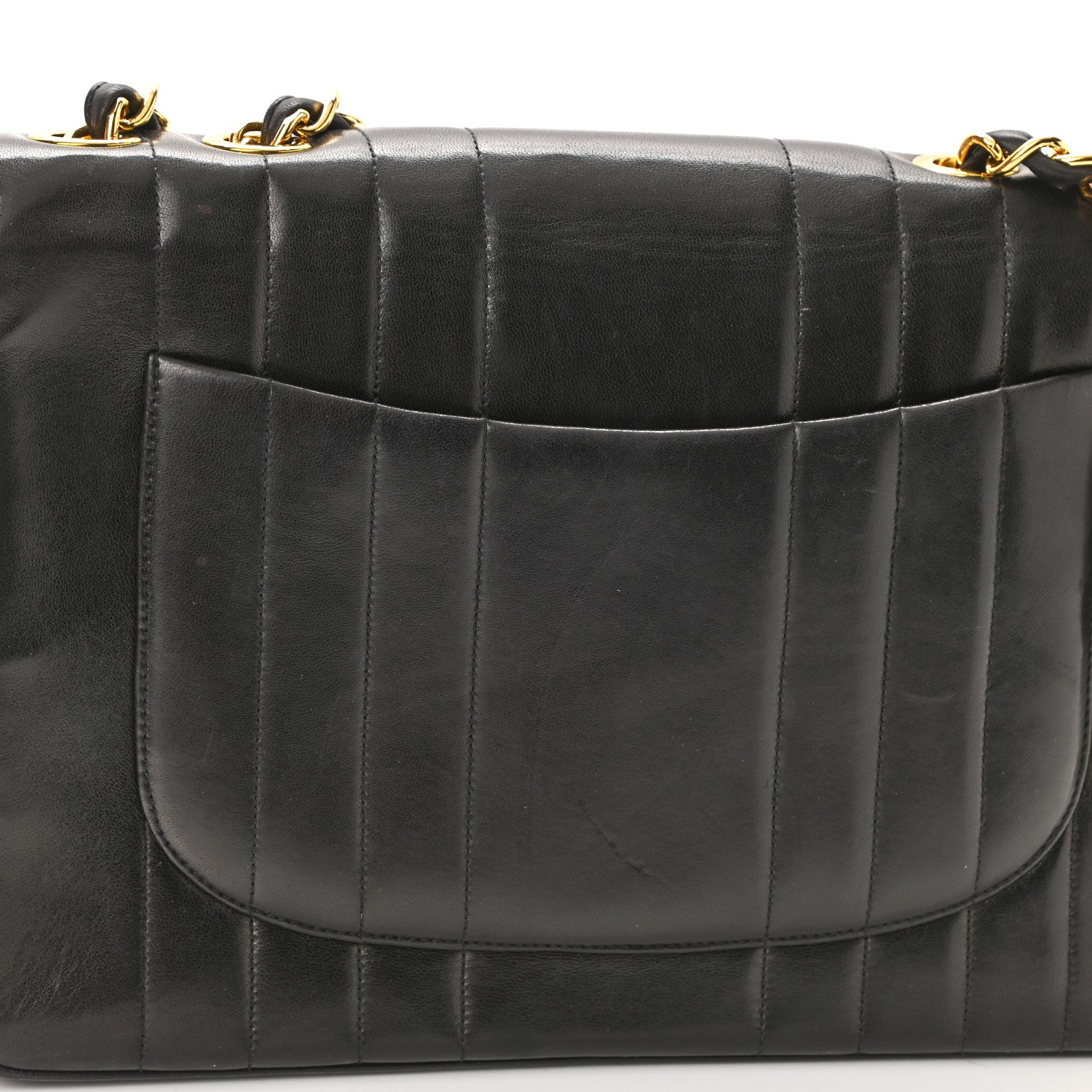 Chanel Lambskin Vertical Quilt Jumbo Single Flap Black 13 of 19