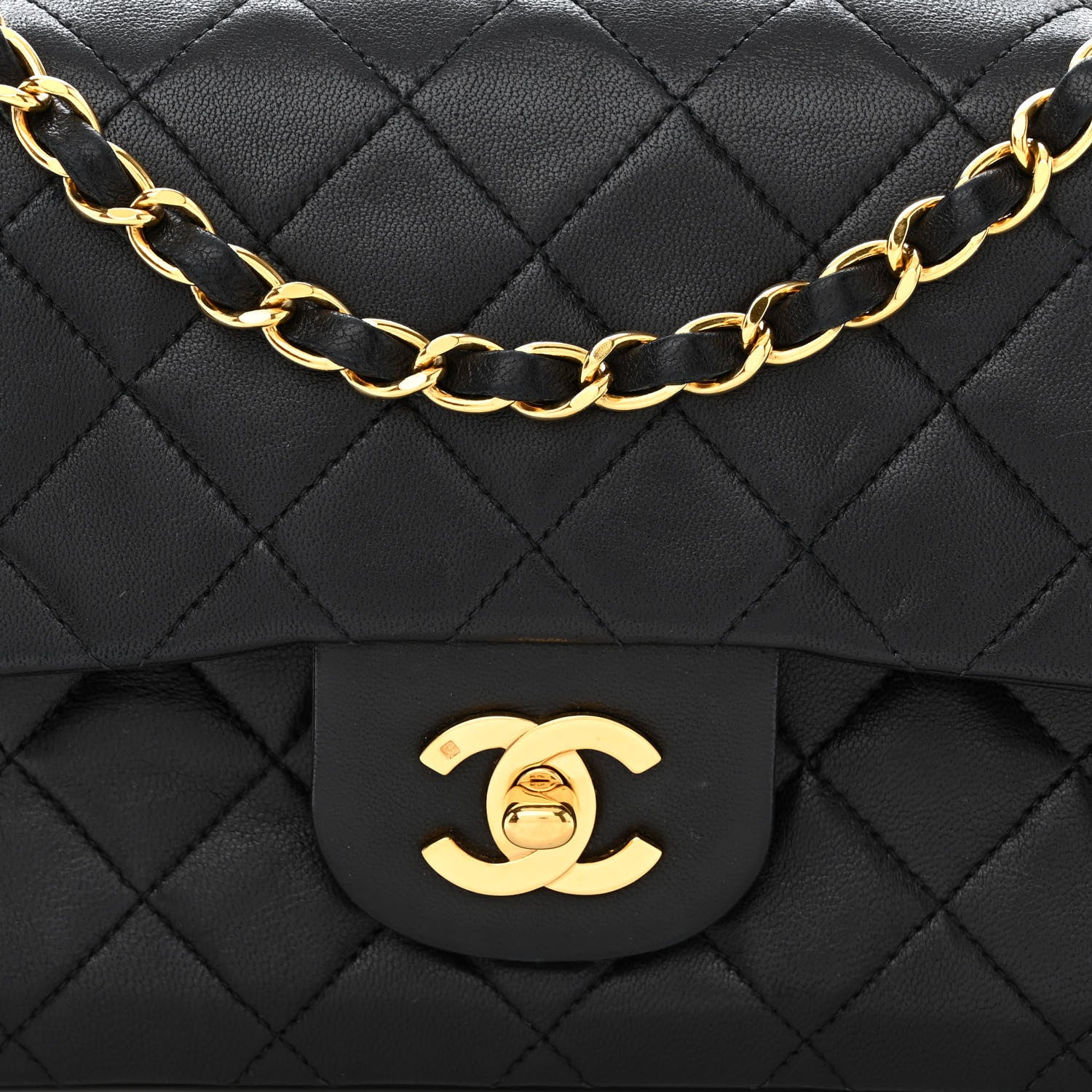 Chanel Lambskin Quilted Small Double Flap Black 10 of 14