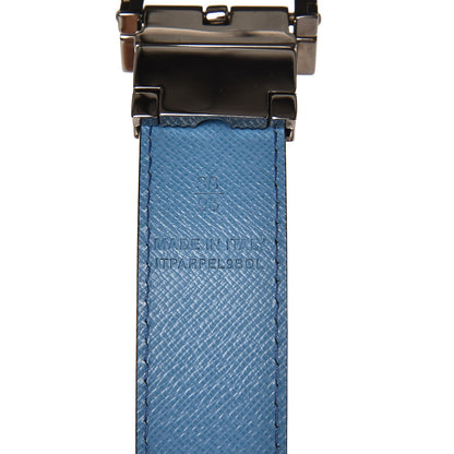 Burberry London Grainy Calfskin 30mm Webster Reversible Belt 38 95 Black Airforce Blue 5 of 8