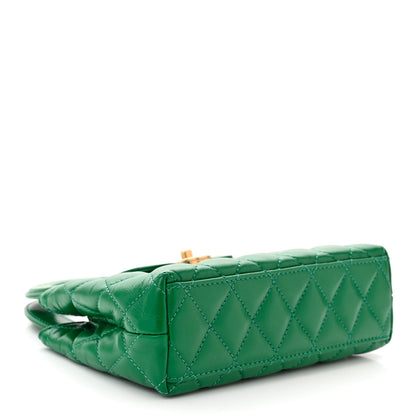 Chanel Shiny Aged Calfskin Quilted Nano Kelly Shopper Green 4 of 10