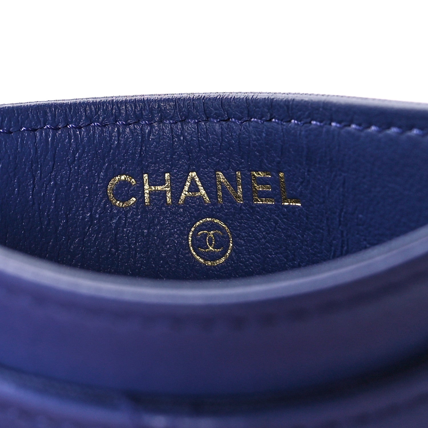 Chanel Shiny Goatskin Quilted Chanel 19 Card Holder Blue 6 of 10