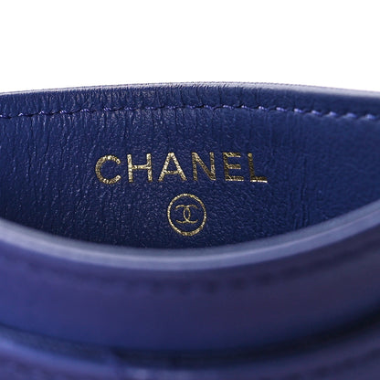 Chanel Shiny Goatskin Quilted Chanel 19 Card Holder Blue 6 of 10