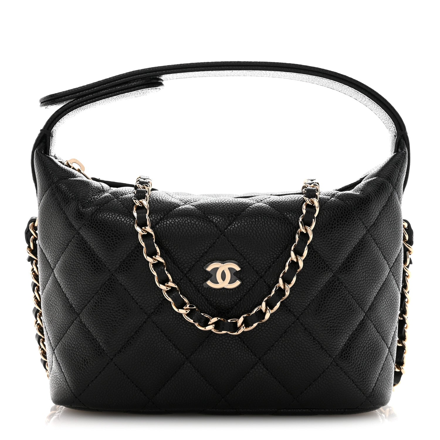 Chanel Caviar Quilted Hobo Clutch With Chain  Black 1 of 11