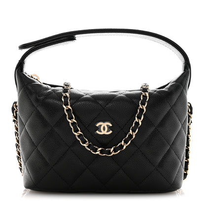 Chanel Caviar Quilted Hobo Clutch With Chain  Black 1 of 11
