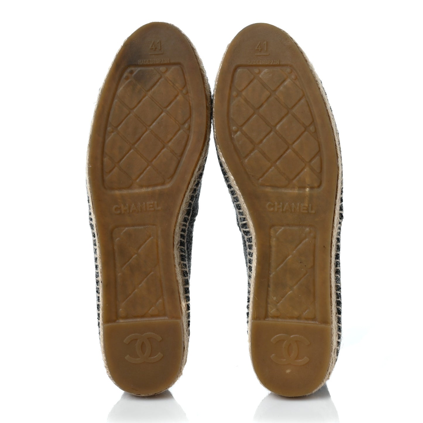 Tweed Velvet CC Espadrilles 41 Grey Black