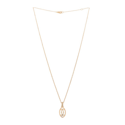 Cartier 18K Pink Gold Diamond Logo Pendant Necklace 3 of 5