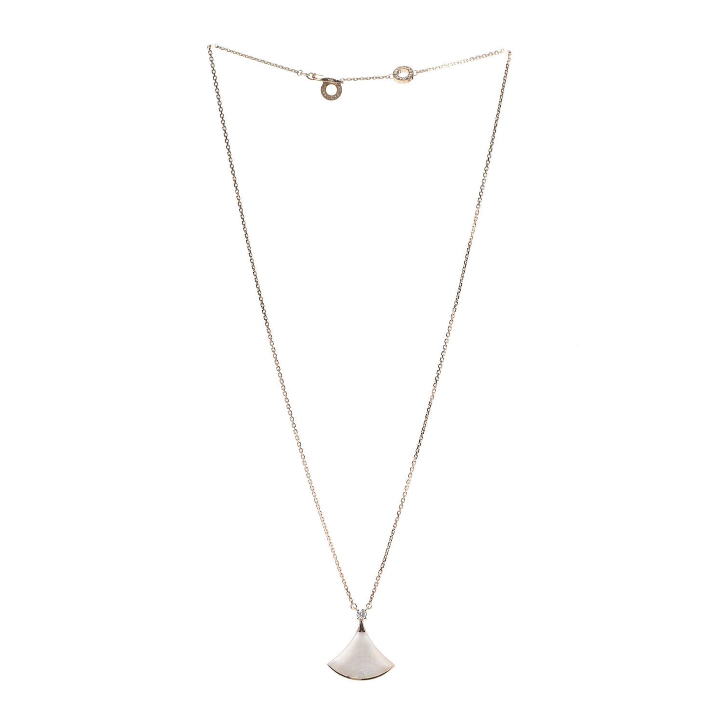 18K Rose Gold Diamond Mother of Pearl Divas' Dream Pendant Necklace