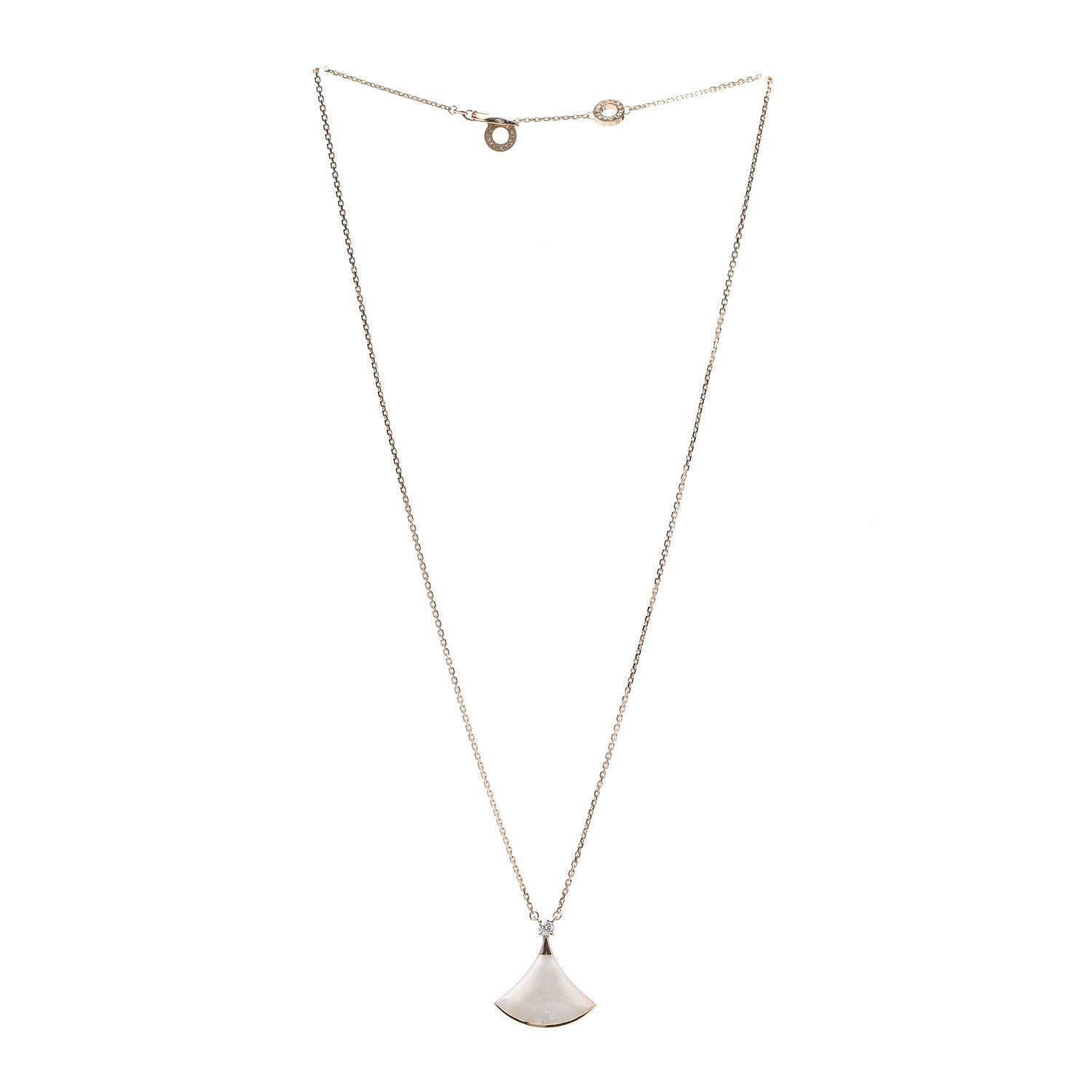 Bulgari 18K Rose Gold Diamond Mother of Pearl Divas' Dream Pendant Necklace 3 of 7