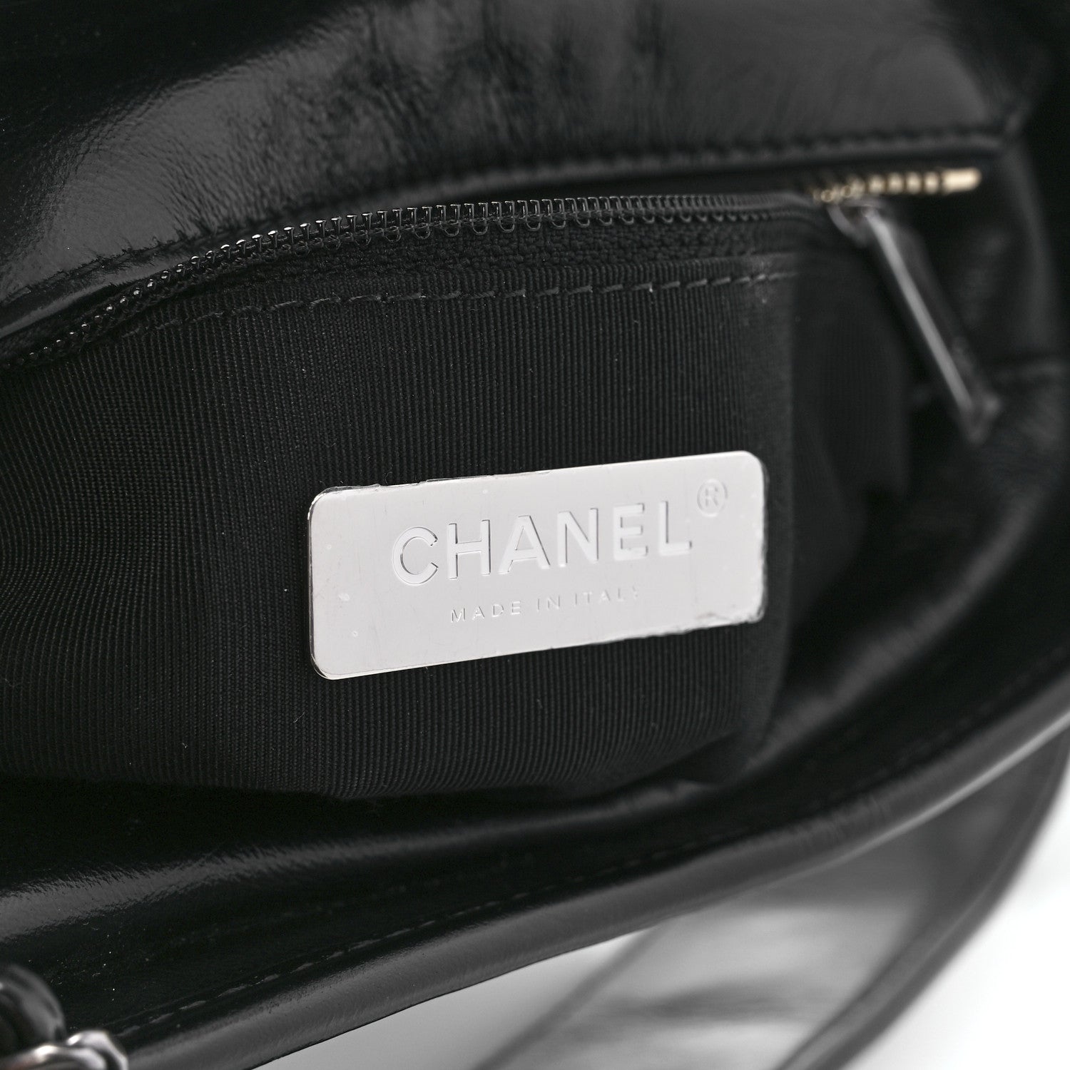 Chanel Calfskin Wool Felt Embossed Small Gabrielle Logo Hobo Black 6 of 11