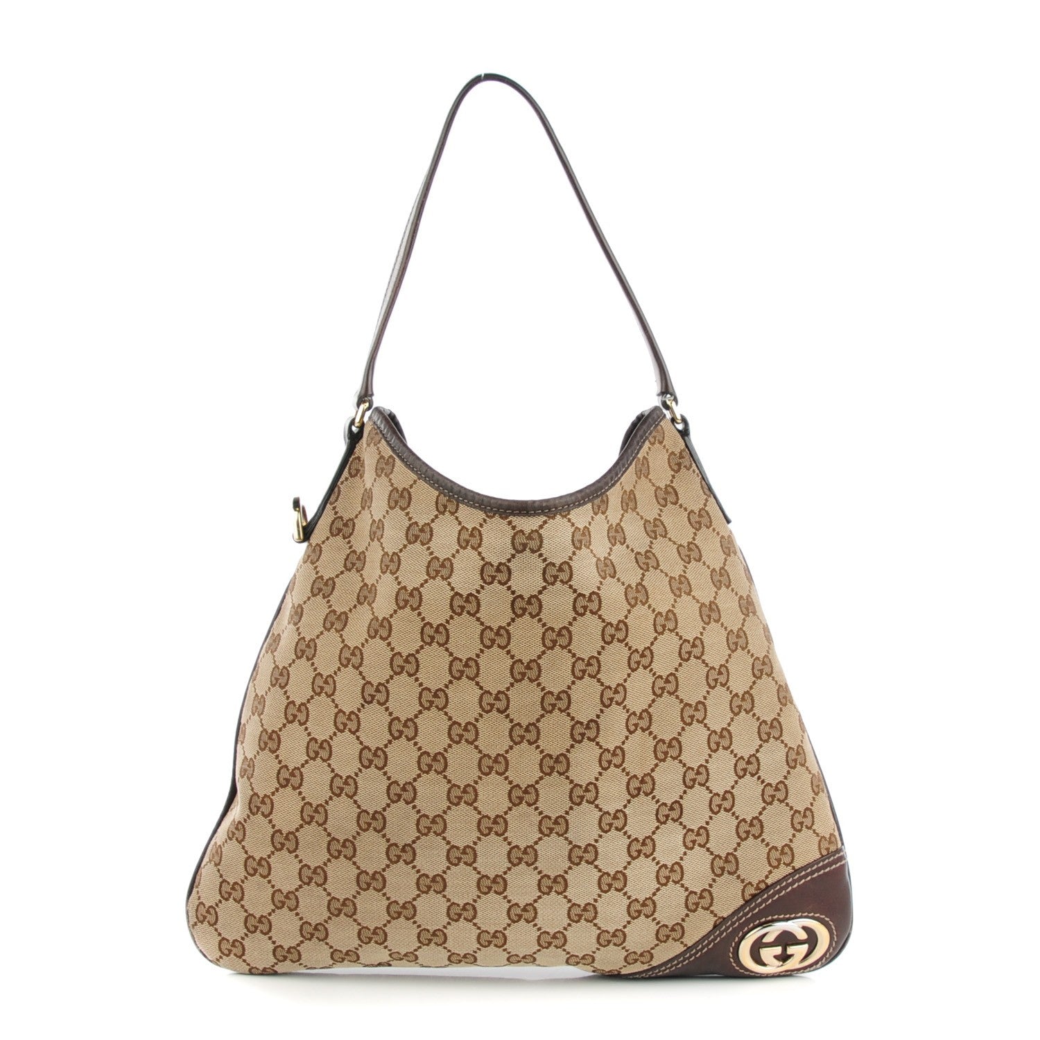 Gucci Monogram Medium New Britt Hobo Dark Brown 1 of 7