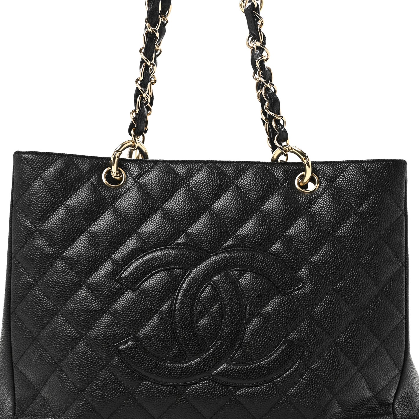 Caviar Quilted Grand Shopping Tote GST Black