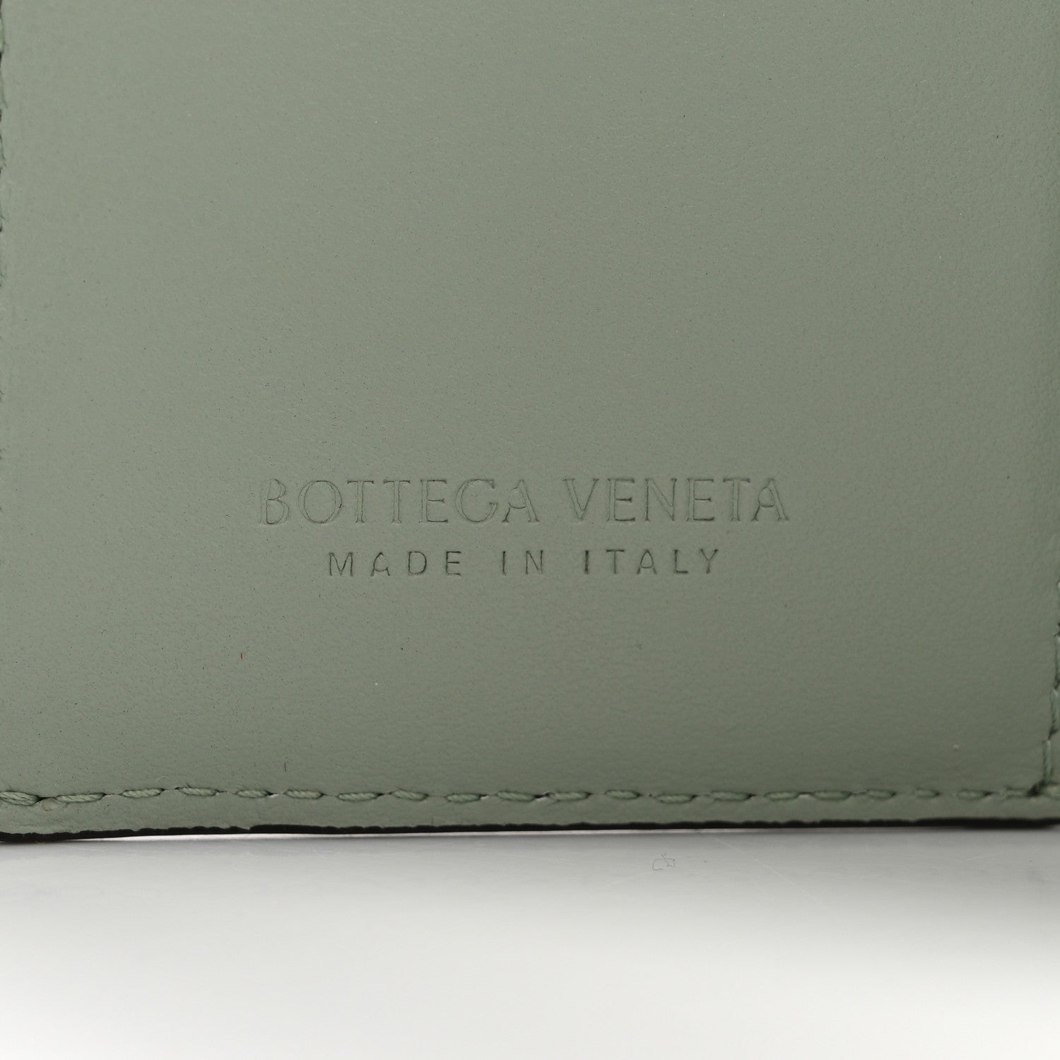 Bottega Veneta Lambskin Calfskin Tag Tri-Fold Zip Wallet Fondant Deep Blue 6 of 8