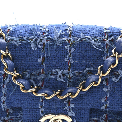 Chanel Tweed Quilted Mini Rectangular Flap Blue Multicolor 7 of 9